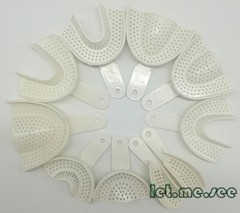 Dental Impression Trays Perforated Plastic Disposable (CHOOSE SIZE)(1 Bag of 10)