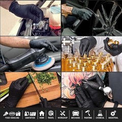 Dura-Gold Heavy Duty Black Nitrile Disposable Gloves, 6 Mil Pack of 1000 Small