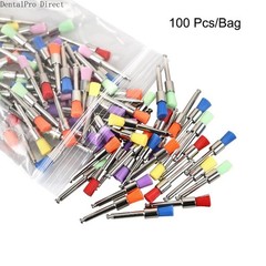 100Pcs Dental Prophy Polishing Brushes Colorful Nylon Flat Type Latch (RA) Shank