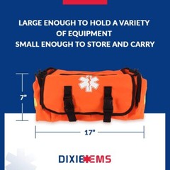 Dixie EMS First Responder On Call Trauma Bag With Reflectors – Blue/Red/Orange
