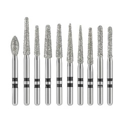 Kit de fresas dentales de diamante corte de zirconia FG 1.6mm alta velocidad