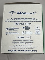 MEDLINE Aloetouch 12” Nitrile Exam Gloves Sterile *1 Box 50 Pair* Size: Large