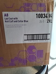Kimtech Lab Coats A8 Certified Knit Cuffs 10034 Case of 25 Blue 2XL