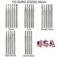 Dental Surgical Burs 25mm 19mm Carbide Bur Friction Grip FG Round For High Speed