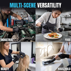 5 Mil Nitrile Black Gloves Disposable Latex Free Rubber Mechanic Household Clean