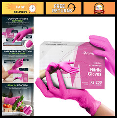 Fuchsia Hot Pink Nitrile Disposable Gloves – 3 Mil, Powder & Latex Free, Medical