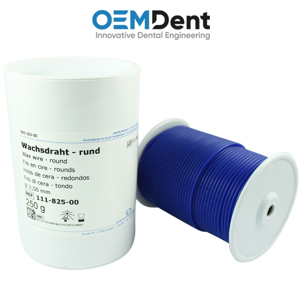 Dental Lab Procedures Dentaurum Round Wax Wire Rolls Blue Smooth Surface 250g