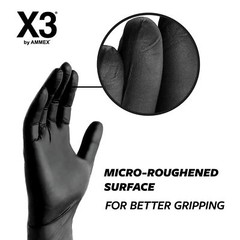 1000 Pack Black Nitrile Protective Gloves Industrial Grade Latex Free 3 Mil