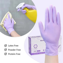 Disposable Nitrile Gloves Powder Free Latex Free Medical Use & Food Grade 100pcs