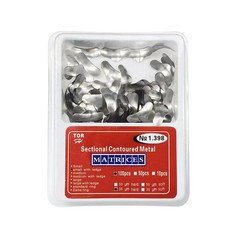 100 Pcs/Box Dental Metal Matrices Refill Matrix Band Sectional Contoured Ledge