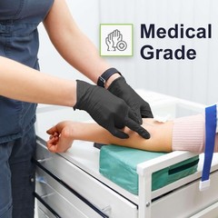 FifthPulse 150 Count Large Biodegradable Gloves – Black Nitrile Disposable