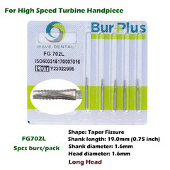 Wave Dental Surgical Burs High Speed FG 25mm Carbide Friction Grip Round 2 4 557