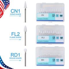Dental White Stone Aluminum Oxide Polishing FG Burs For High &Low Speed 12/pk st