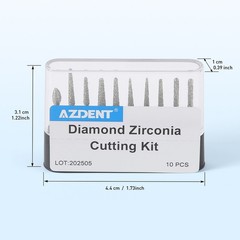 Kit de fresas dentales de diamante corte de zirconia FG 1.6mm alta velocidad