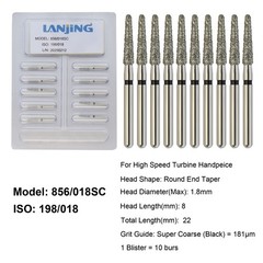 Dental Diamond Burs FG Round End Taper Football Barrel Pear Coarse Fine 856 379