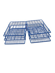 (2) 72-Place Blue Epoxy-Coated Steel Wire Centrifuge Test Tube Rack Fits 19mm