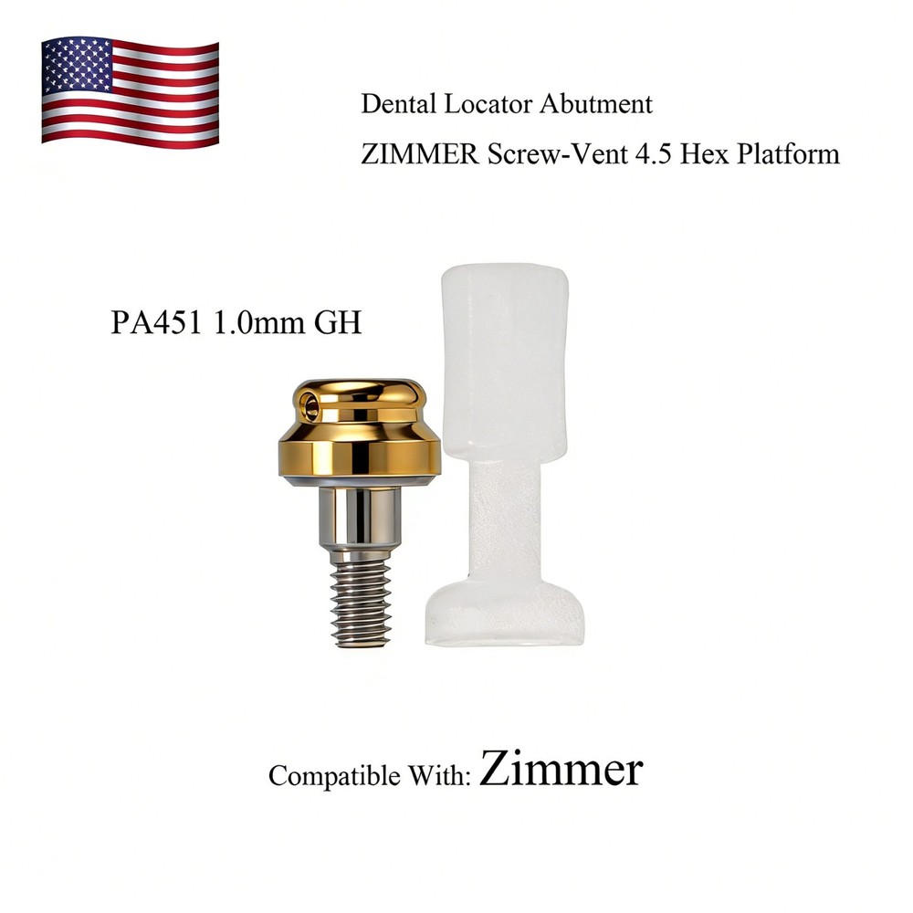 US ZIMMER Tapered Screw Vent Ø4.5mm For Locator Abutment 1-5.0mm GH Internal Hex