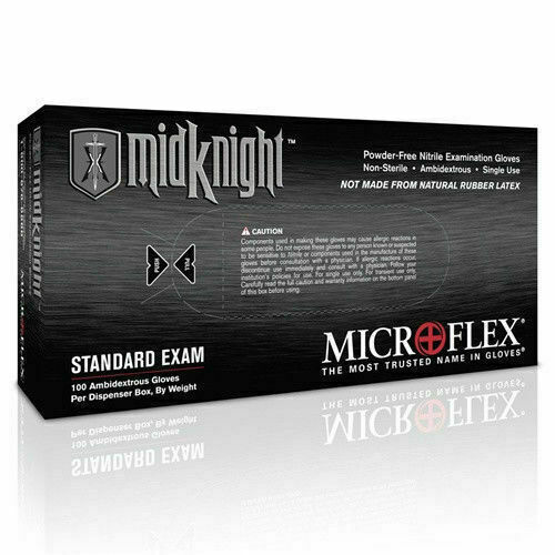 Microflex MK296L Midknight Black Nitrile Powder-Free Gloves LARGE Case