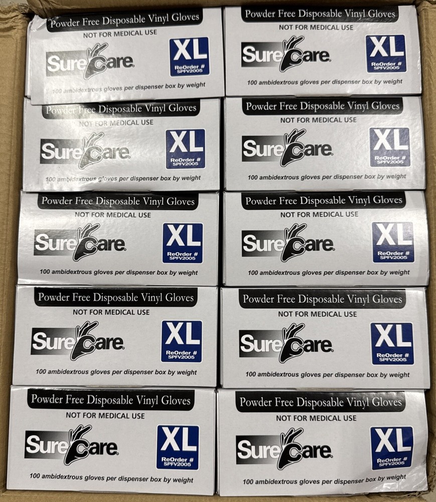 SureCare X-Large Gloves – 1000 Count – 10 Pack Of Gloves
