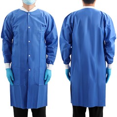 50Pcs Dental Medical Disposable Coats For Men Women Snaps Full Sleeve SMS