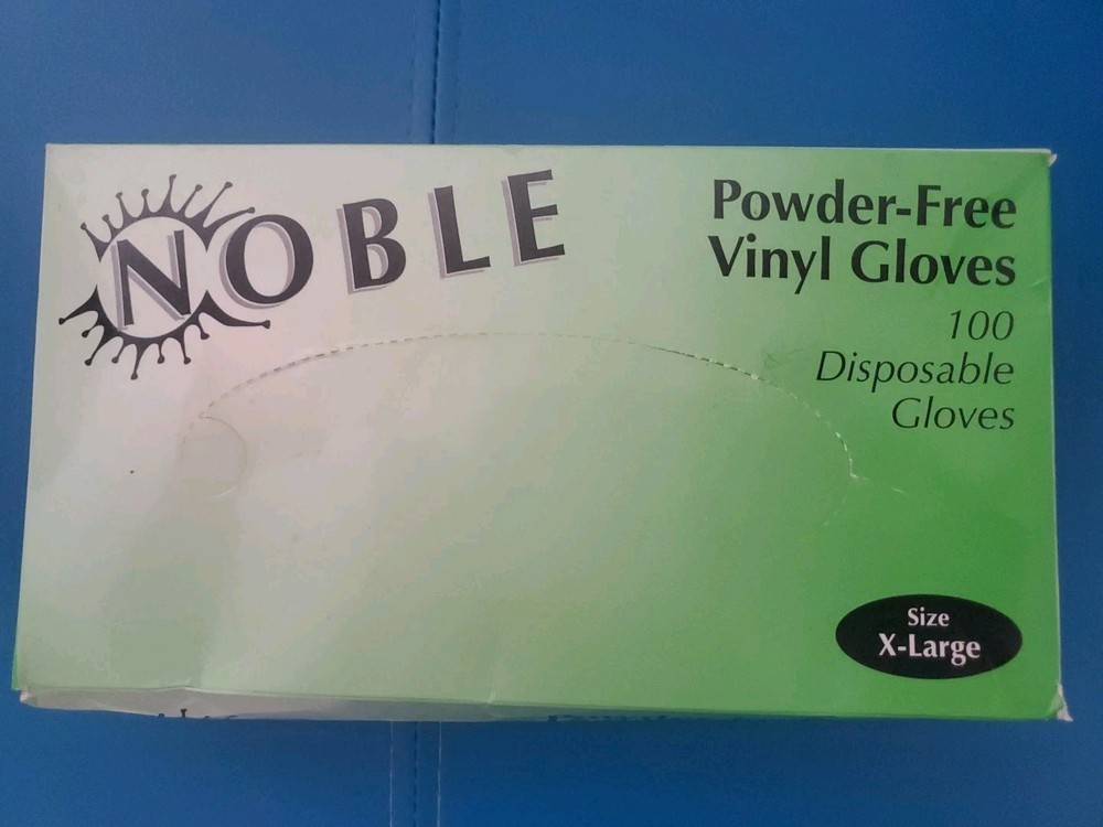 Noble Products Powder-Free Disposable Clear Vinyl Gloves – X-Large – 100/Case