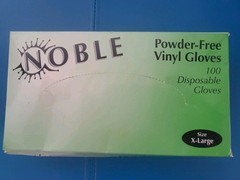 Noble Products Powder-Free Disposable Clear Vinyl Gloves – X-Large – 100/Case