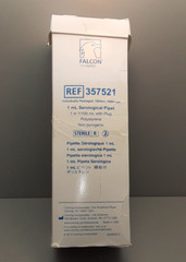 FALCON 1mL Serological Sterile Pipets w/plug (box of 100) 357521