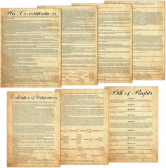 7Pcs American Founding Documents Poster US Constitution with All Amendments, Dec