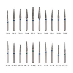100pcs Dental Diamond Burs For High Speed Handpiece Medium Friction Grip 1.6mm