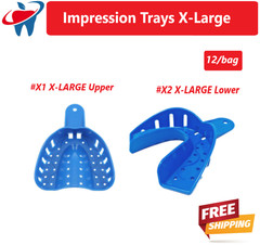 Dental Impression Trays Autoclave Plastic X-Large Upper or X-Large Lower, 12/Bag