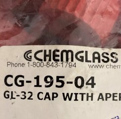 Chemglass Bottle Cap Open Top GL-32 Threads 22 mm Autoclavable Total of 36 Caps