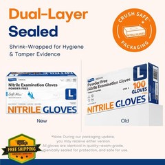 Supmedic Nitrile Gloves Blue Large, 100 Count