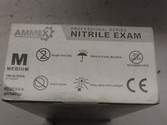 Ammex APFN46100 Exam Blue Nitrile Gloves Sz Large (Case of 1000) 10 boxes of 100