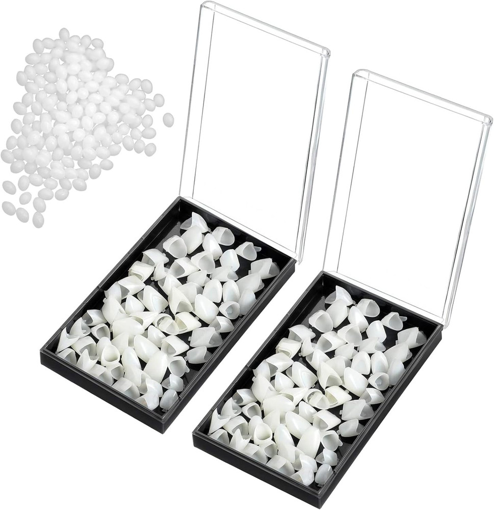 120 Pieces Fake Tooth Cap Crown Front Teeth with Tooth Repair Thermal Beads Cap