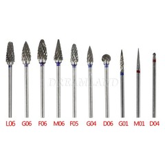 10pcs/1Box Dental Burs Acrylic Polisher Drills Burrs Tungsten Carbide Steel HP