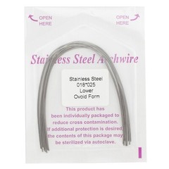 Dental Orthodontic Arch Wire Rectangular Ovoid Stainless Steel 16×16 17×25 18×25