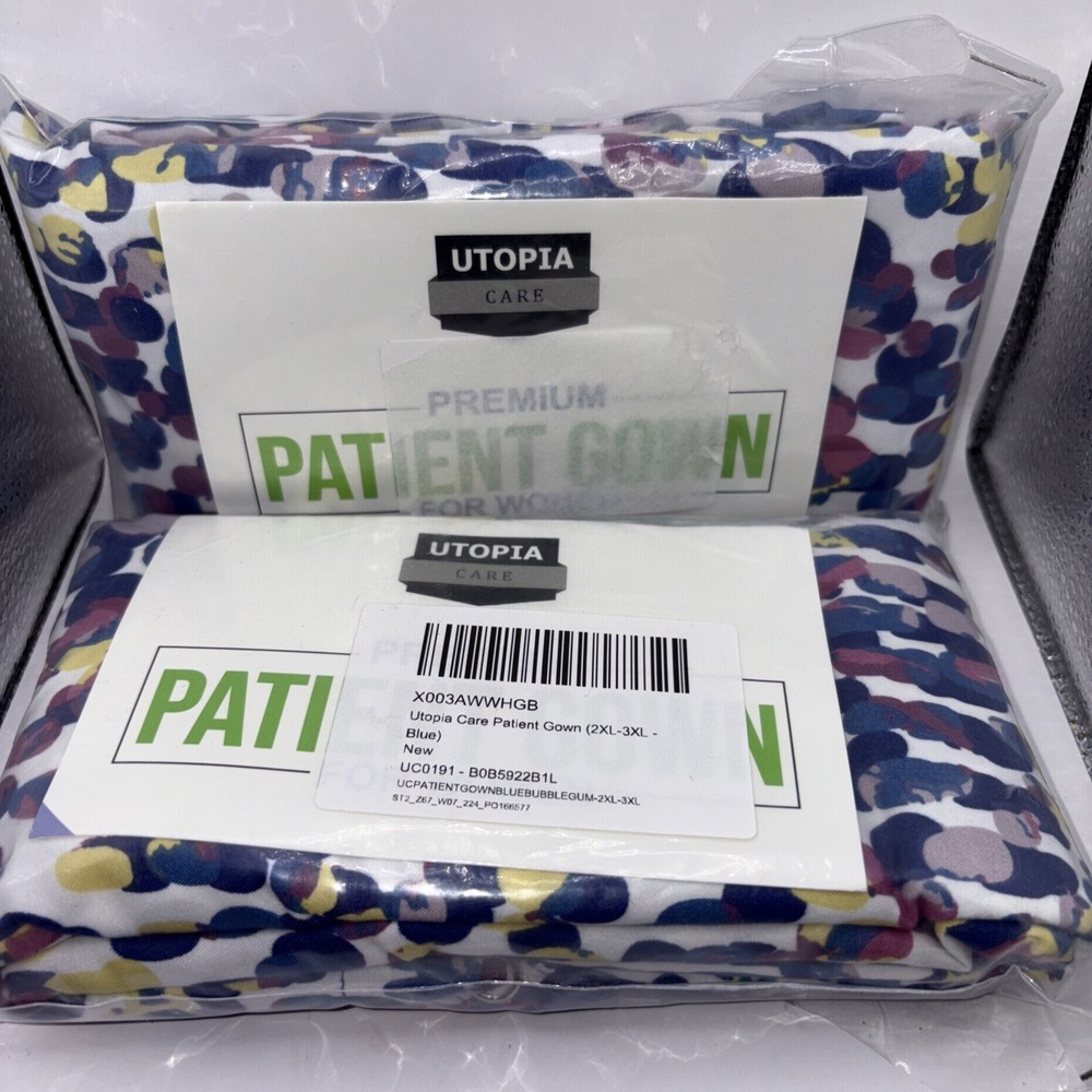 Utopia Care Women’s Hospital Gown 2XL/3XL Soft Stylish Lot of 2 NEW