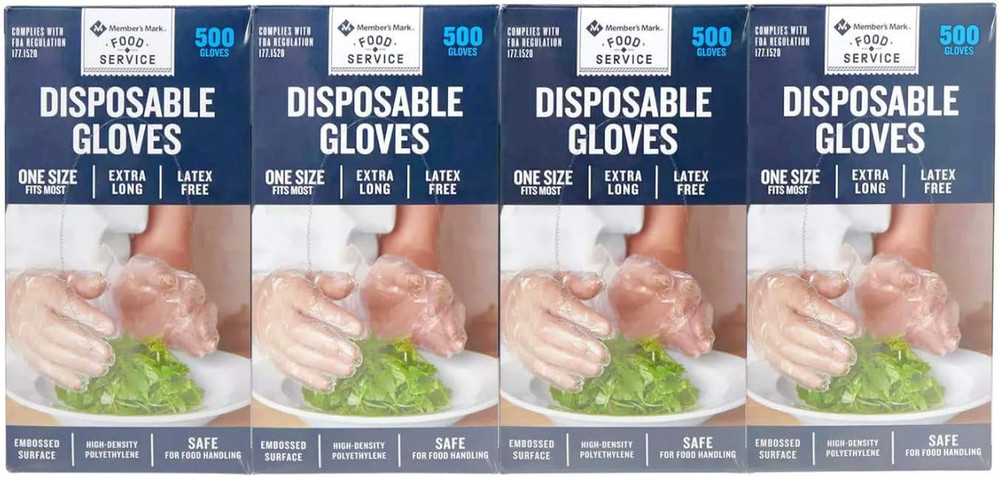 Disposable Food Handling Gloves, Small, Clear (2,000 Ct.)