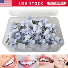 100 pieces Dental Rubber Prophy Tooth Polishing Cups brushes white polish US