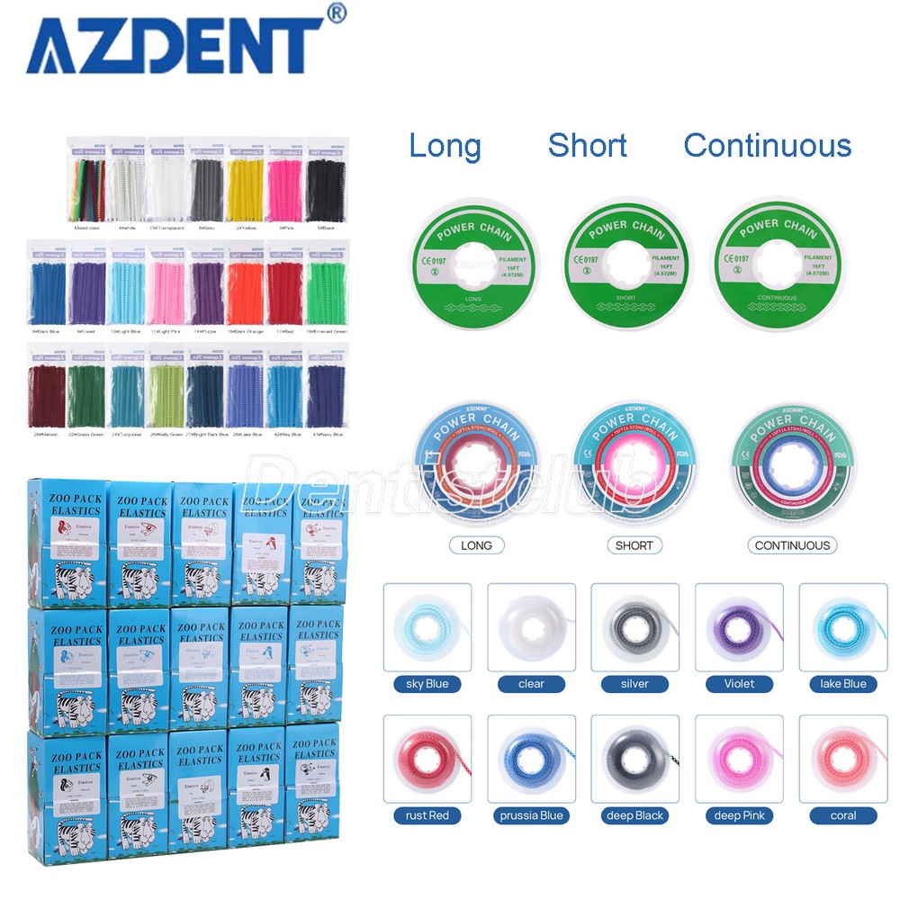 Dental Orthodontic Elastic Rubber Bands Zoo /Elastic Power Chain/Ligature Ties