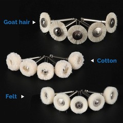 Dental Polishing Brush Wheels Goat Hair/Felt/Cotton Contra Angle RA Latch Type