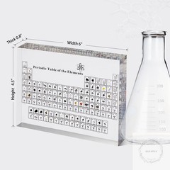 Periodic Table with Real Elements Inside, Acrylic Periodic Table Display with