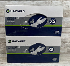 Halyard Sterling SG Nitrile PowderFree Exam Gloves 2 Box Size: XSMALL, Exp 03/25