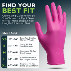 Fifthpulse Fuchsia Hot Pink Nitrile Disposable Gloves -3 Mil Medical Exam Nitril