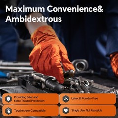 10mil Nitrile Gloves Thick,Industrial Disposable Gloves with Diamond Textured…