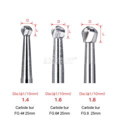 AZDENT Dental FG Burs High Speed Handpiece Round Tungsten Carbide Tungsten Steel