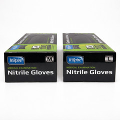 Lot of 10 Black Nitrile Gloves 1000 Total LARGE 6 Mil Tattoo Mechanic Food Safe