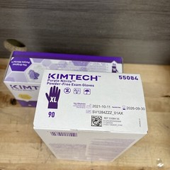 2 Pack Kimtech 55084 Nitrile 90 Powder Free Exam Gloves Size XL Purple Exp 09/26