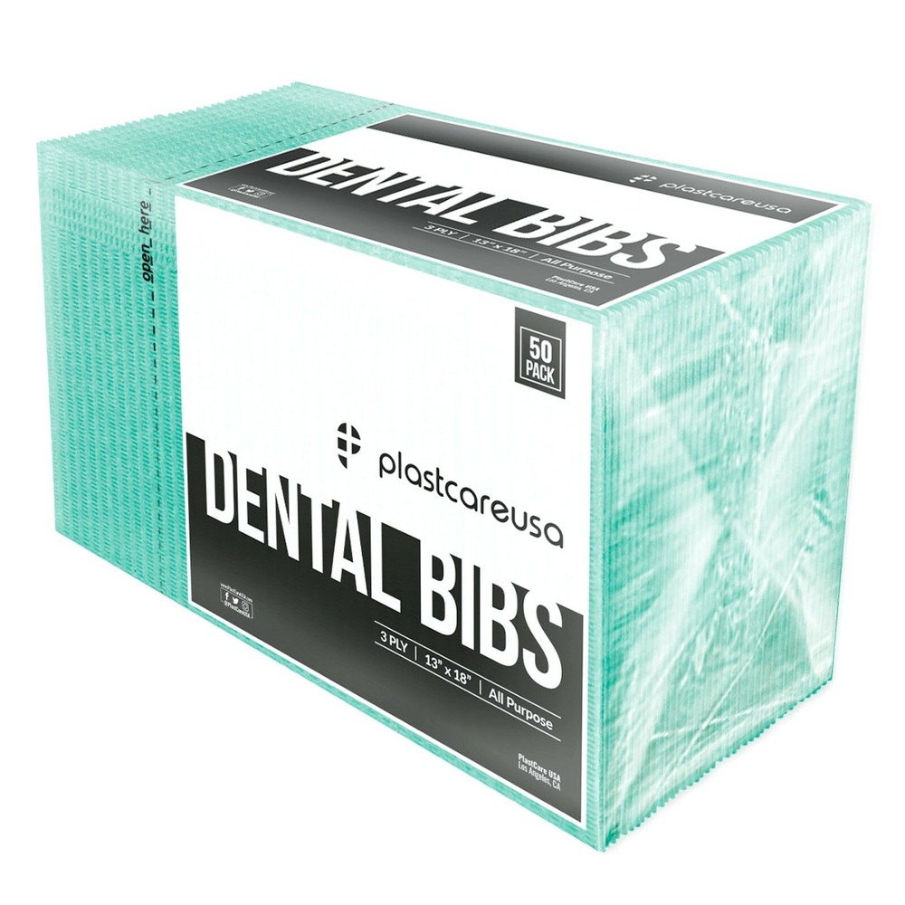 100 Green Disposable Dental Bibs, Tattoo Tray Nail Chair Bed Paper Covers
