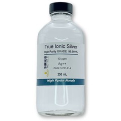 True Free Silver Ions (Ag++): 10 ppm, 99.99+% Purity – 250 mL in Glass